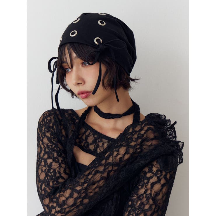 ブラック | ハトメリボンビーニー | jouetie