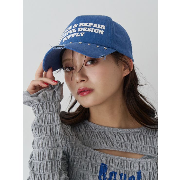ブルー | スタッズロゴキャップ | jouetie