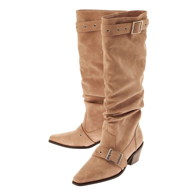 ピンク | ルーズウエスタンベルトブーツ | jouetie