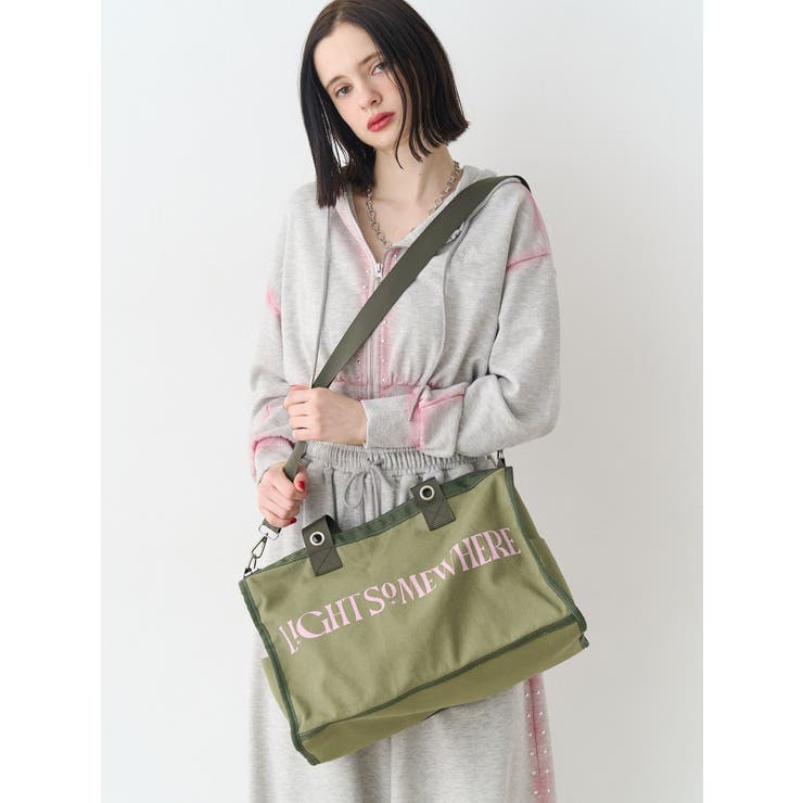 カーキ | BIGキャンバスボストンバッグ | jouetie