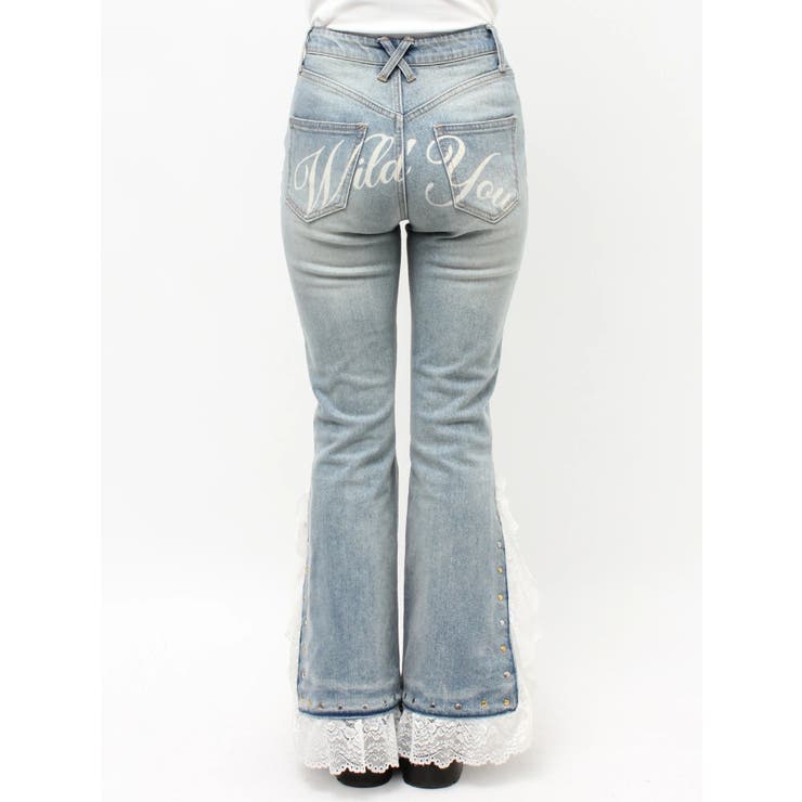 レースドッキングスタッズフレアデニム | jouetie | 詳細画像16 