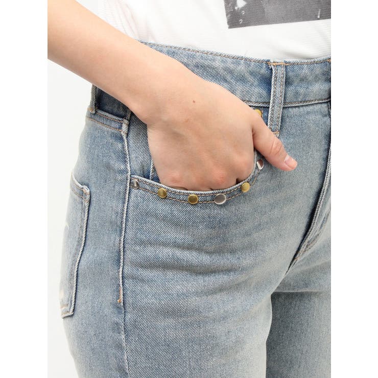 レースドッキングスタッズフレアデニム | jouetie | 詳細画像19 