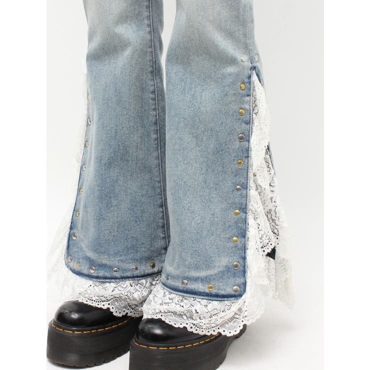 レースドッキングスタッズフレアデニム | jouetie | 詳細画像20 