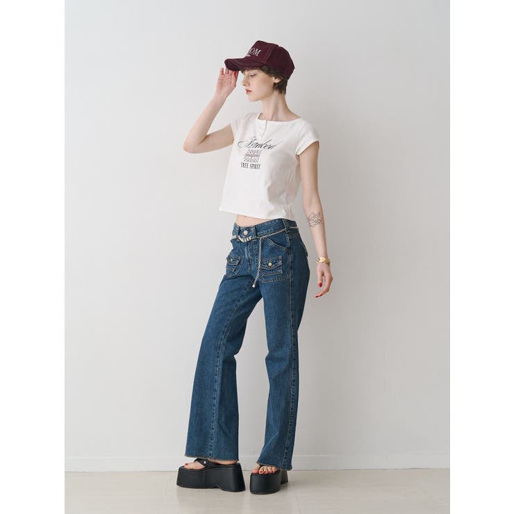 【SOMETHING×PosTokyo】BUSH FLARE DENIM | jouetie | 詳細画像5 