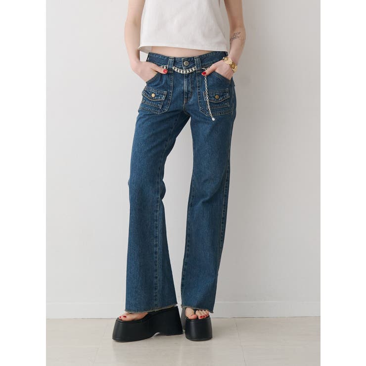 ブルー | 【SOMETHING×PosTokyo】BUSH FLARE DENIM | jouetie