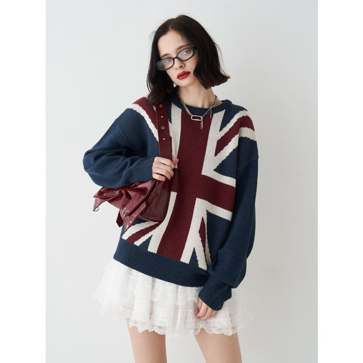 UnionJackジャガードルーズニット | jouetie | 詳細画像17 