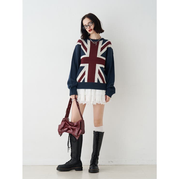 UnionJackジャガードルーズニット | jouetie | 詳細画像21 