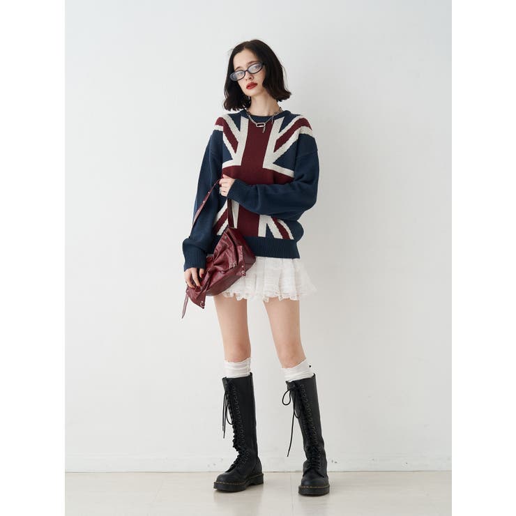 UnionJackジャガードルーズニット | jouetie | 詳細画像22 