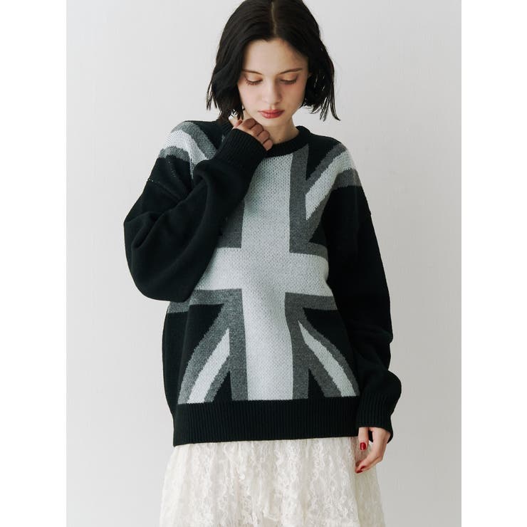 UnionJackジャガードルーズニット | jouetie | 詳細画像7 