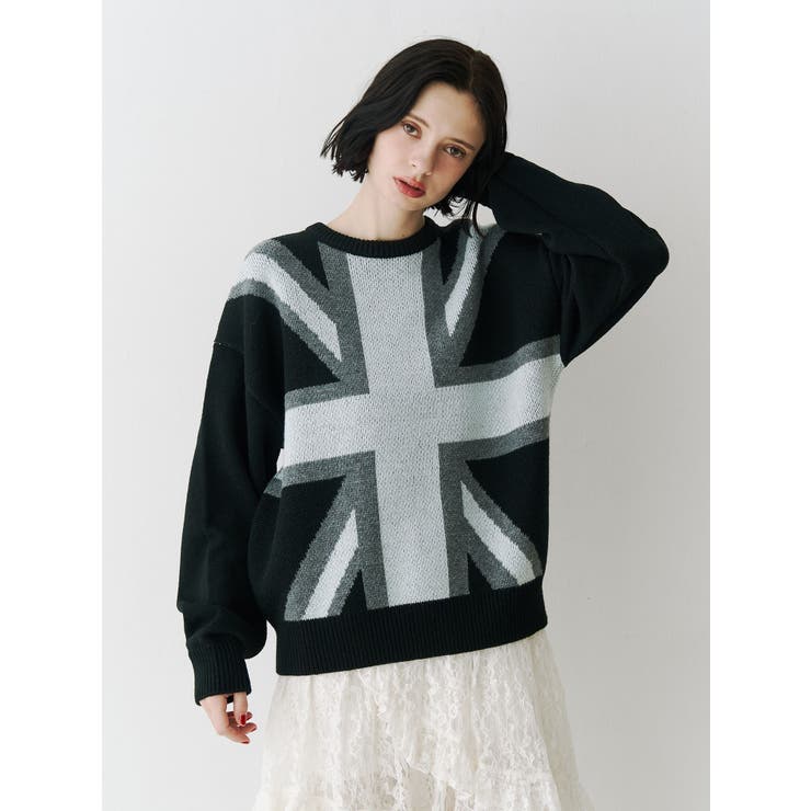 UnionJackジャガードルーズニット | jouetie | 詳細画像8 