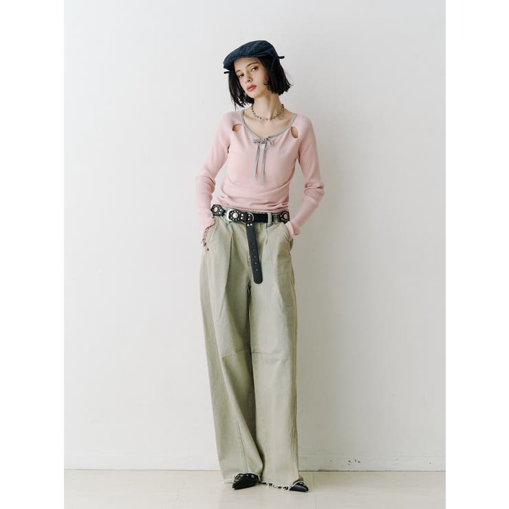 オープンショルダーレイヤードニット | jouetie | 詳細画像13 