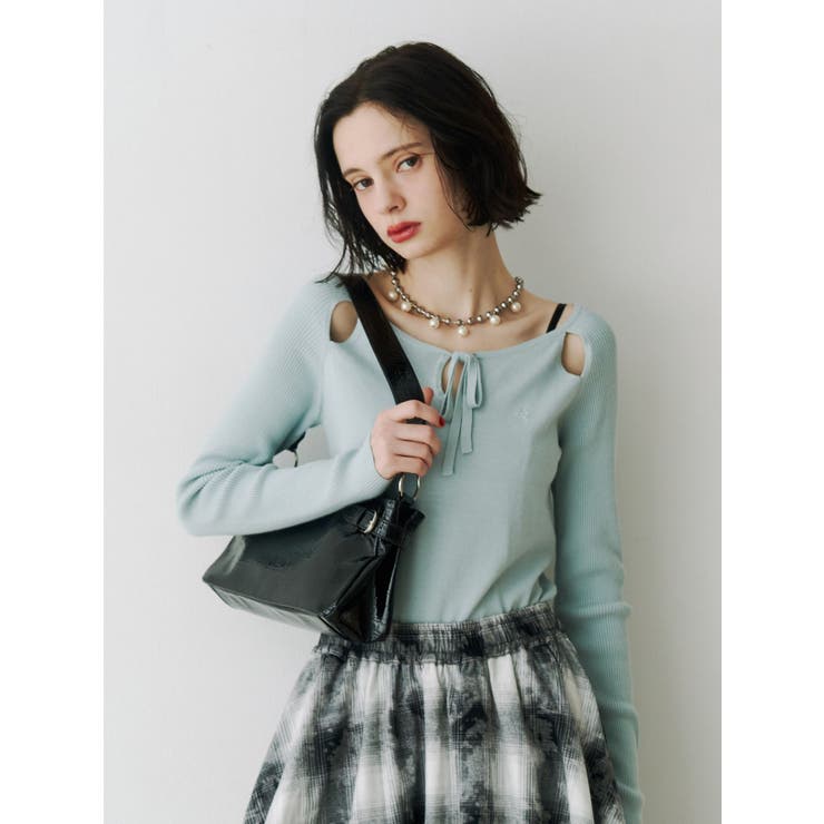 オープンショルダーレイヤードニット | jouetie | 詳細画像15 