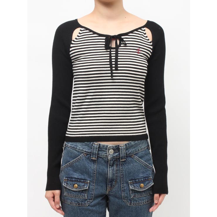 オープンショルダーレイヤードニット | jouetie | 詳細画像25 