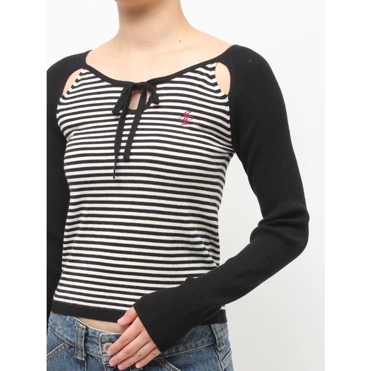 オープンショルダーレイヤードニット | jouetie | 詳細画像29 