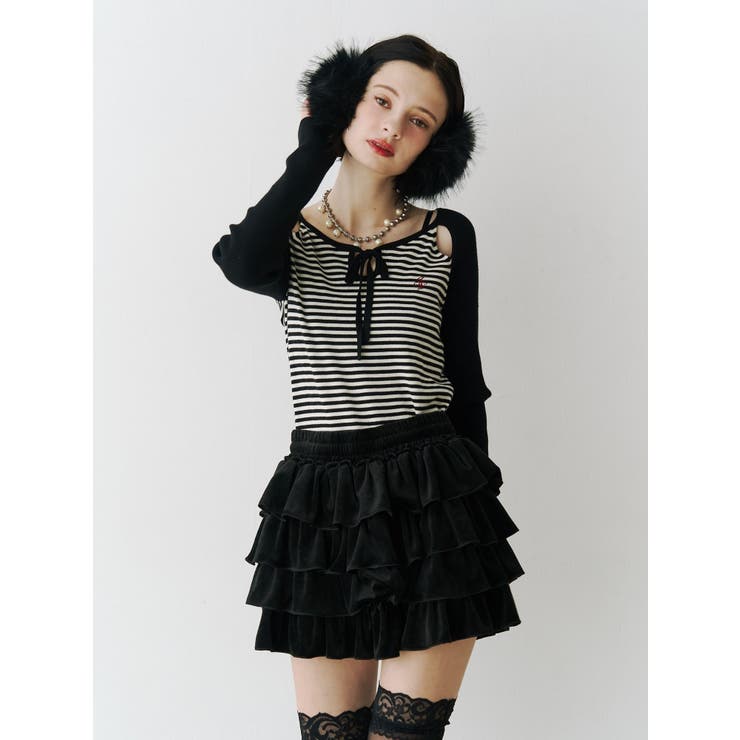 オープンショルダーレイヤードニット | jouetie | 詳細画像4 