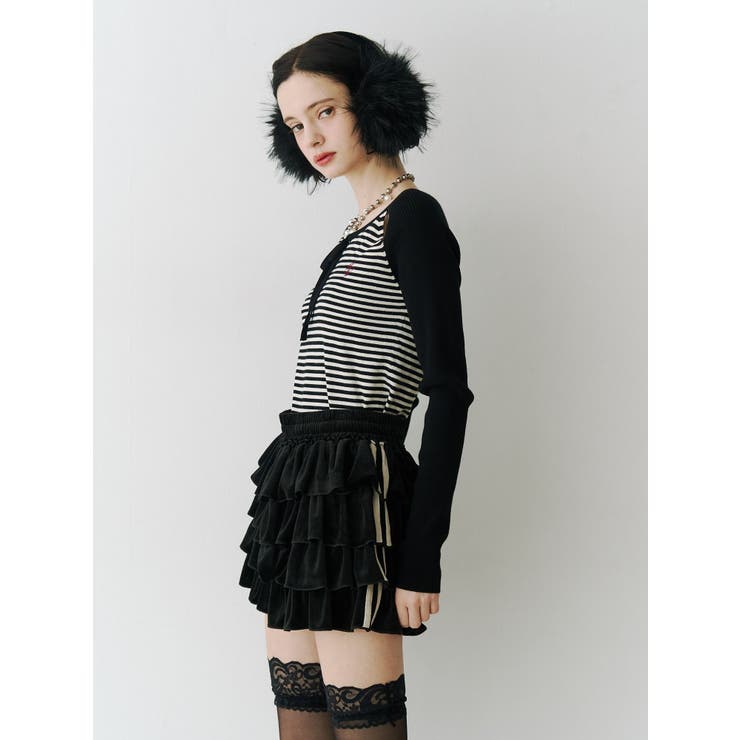 オープンショルダーレイヤードニット | jouetie | 詳細画像5 