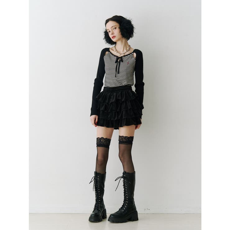 オープンショルダーレイヤードニット | jouetie | 詳細画像8 