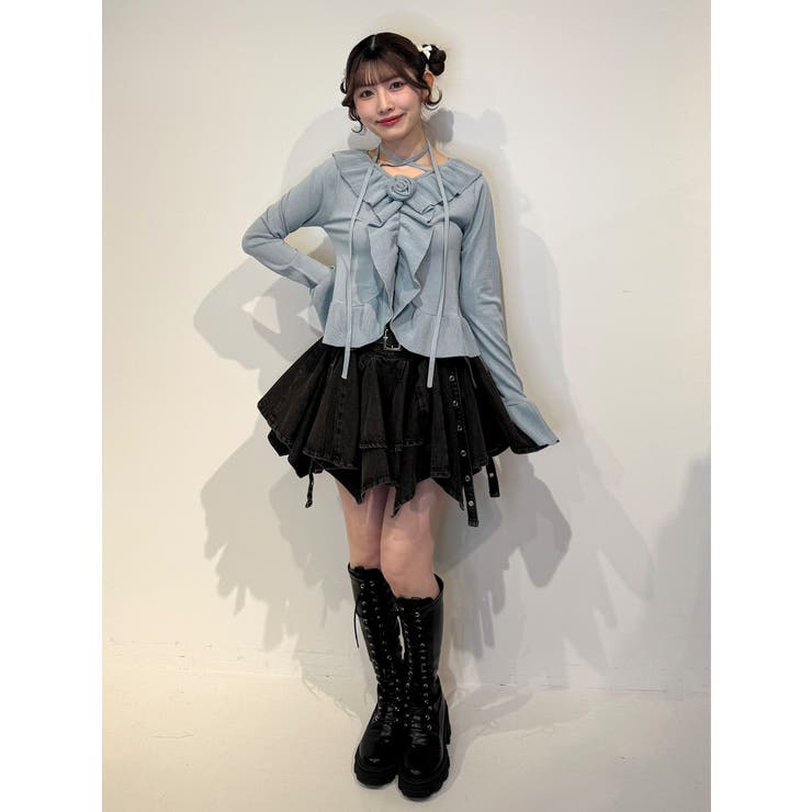 ラッフルフリルコサージュニット | jouetie | 詳細画像16 