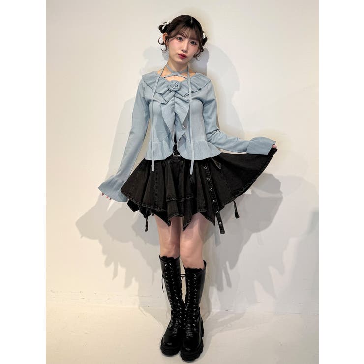 ラッフルフリルコサージュニット | jouetie | 詳細画像17 