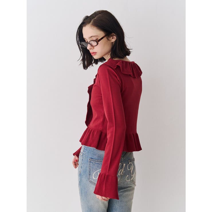 ラッフルフリルコサージュニット | jouetie | 詳細画像4 