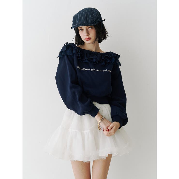 レースドッキングオフショルプルオーバー【セットアップ対応】 | jouetie | 詳細画像13 