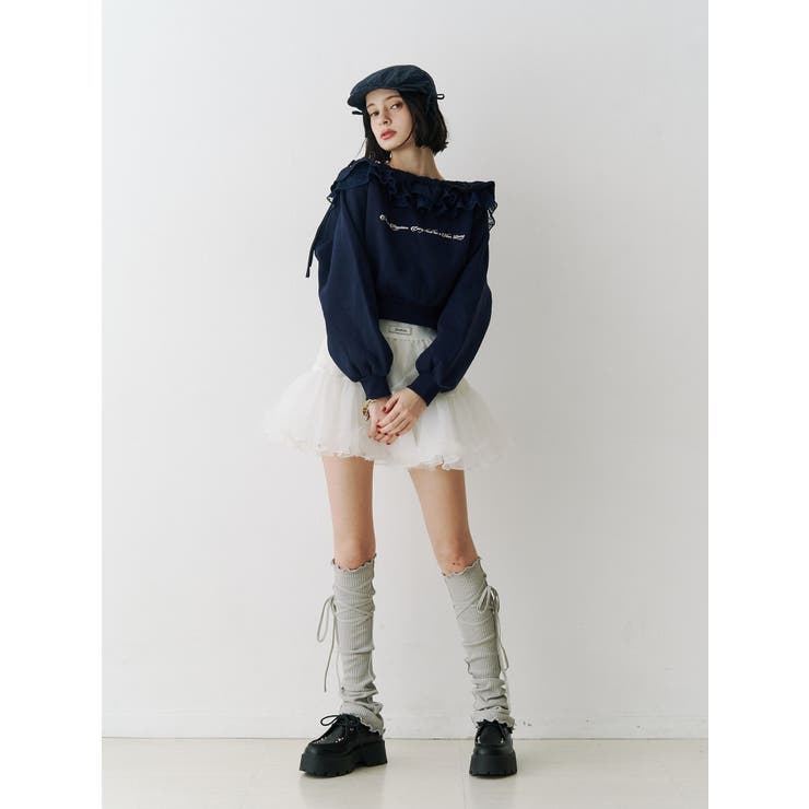 レースドッキングオフショルプルオーバー【セットアップ対応】 | jouetie | 詳細画像16 