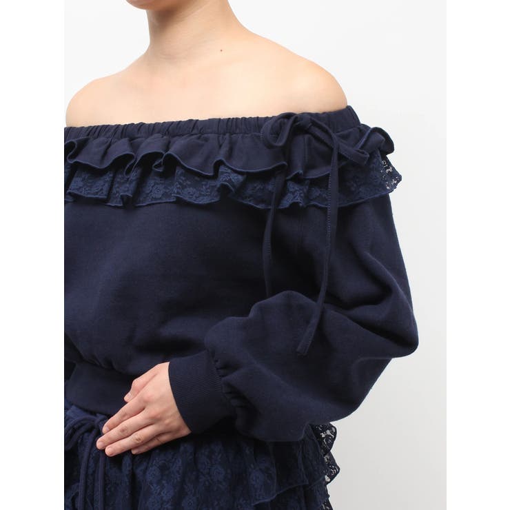 レースドッキングオフショルプルオーバー【セットアップ対応】 | jouetie | 詳細画像28 