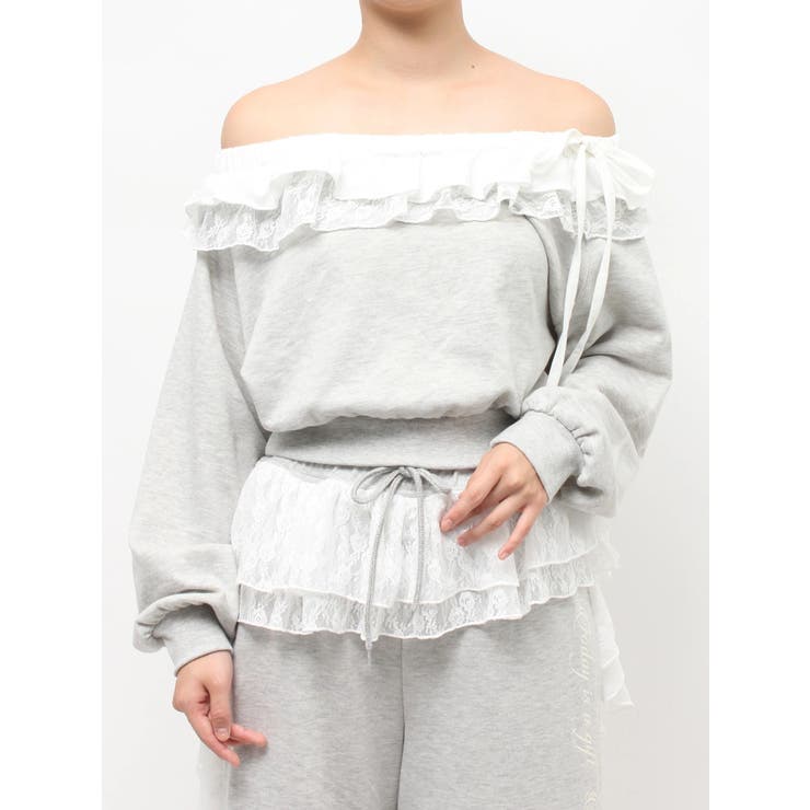 レースドッキングオフショルプルオーバー【セットアップ対応】 | jouetie | 詳細画像35 