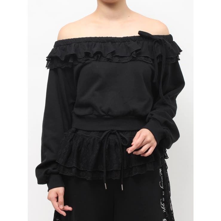 レースドッキングオフショルプルオーバー【セットアップ対応】 | jouetie | 詳細画像36 