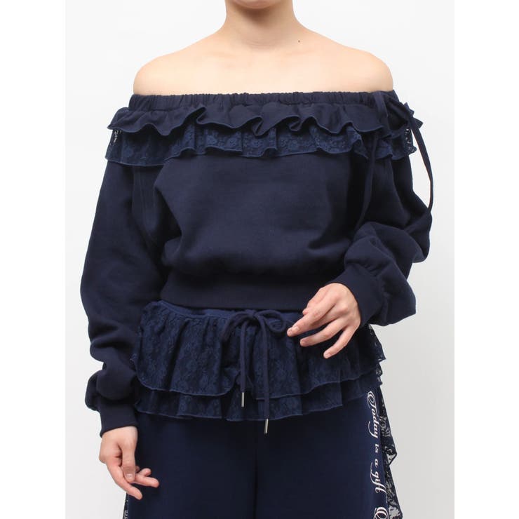 レースドッキングオフショルプルオーバー【セットアップ対応】 | jouetie | 詳細画像37 