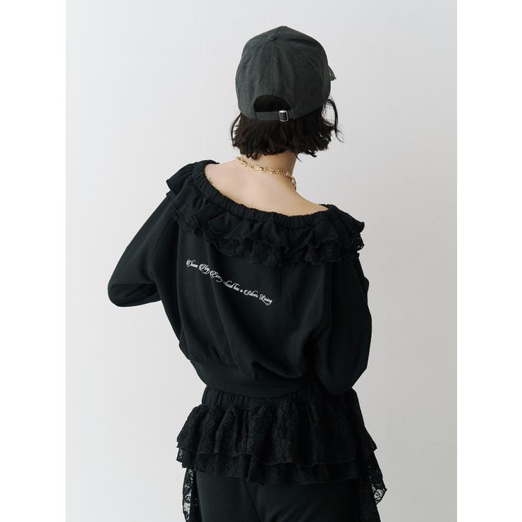 レースドッキングオフショルプルオーバー【セットアップ対応】 | jouetie | 詳細画像4 