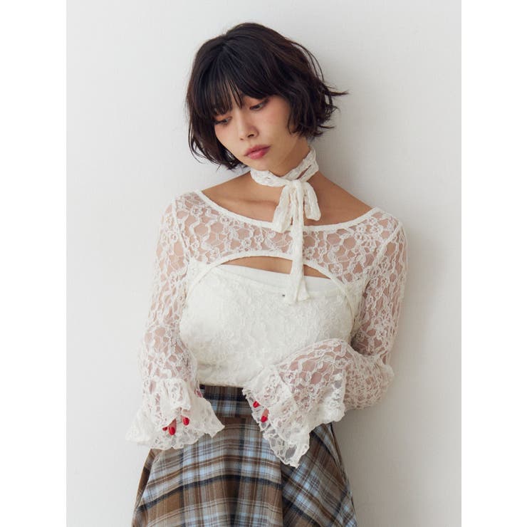 カットアウトレーストップス | jouetie | 詳細画像18 