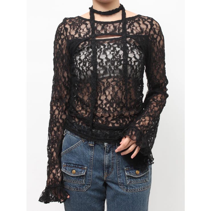 カットアウトレーストップス | jouetie | 詳細画像35 