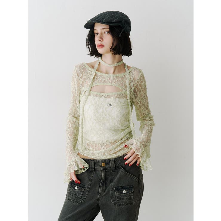 カットアウトレーストップス | jouetie | 詳細画像5 