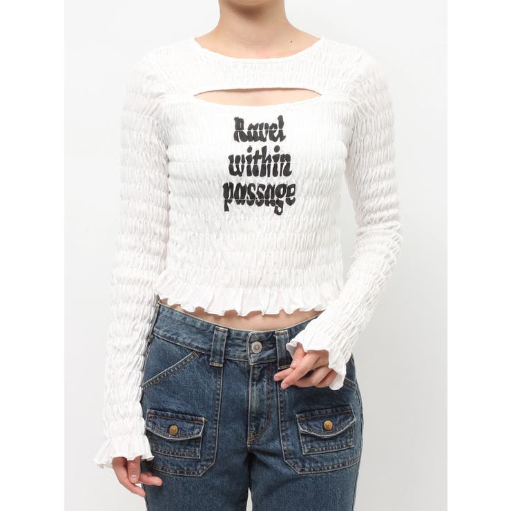 カットアウトシャーリングトップス | jouetie | 詳細画像1 