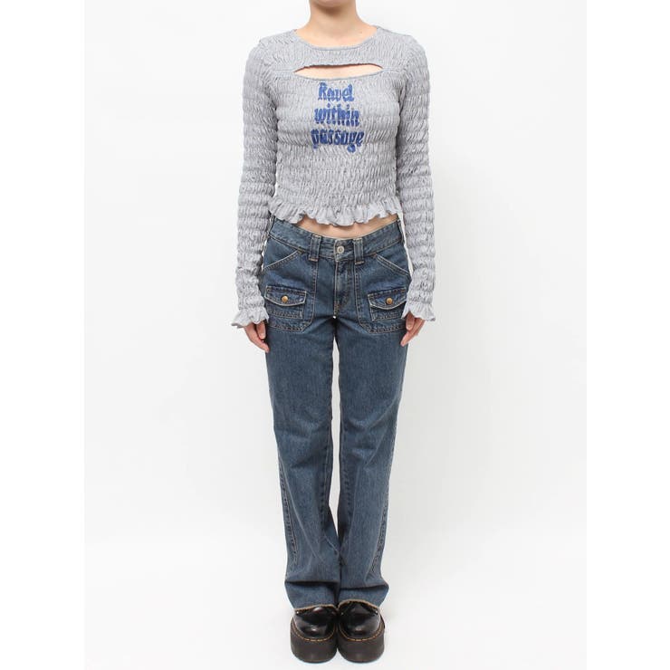 カットアウトシャーリングトップス | jouetie | 詳細画像10 