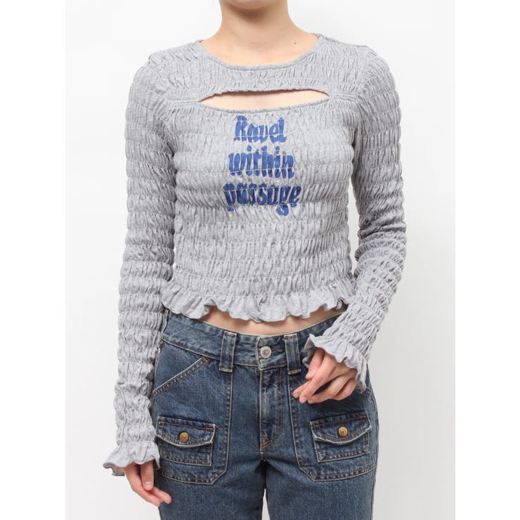 カットアウトシャーリングトップス | jouetie | 詳細画像2 