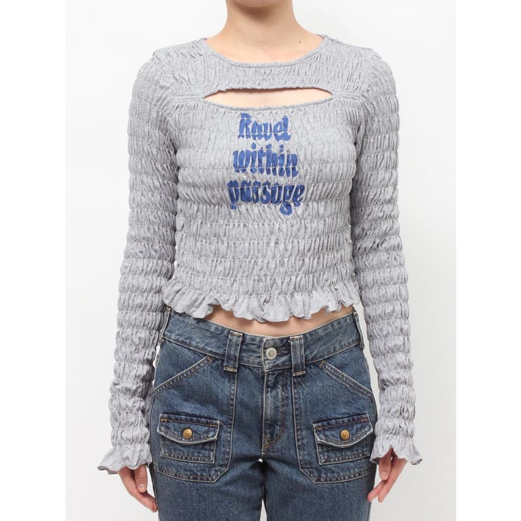 カットアウトシャーリングトップス | jouetie | 詳細画像3 