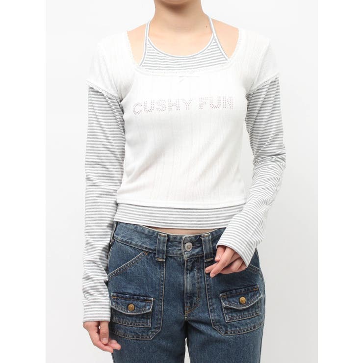 オフホワイト | レイヤードライクホルターネックトップス | jouetie