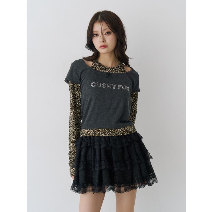 ブラック | レイヤードライクホルターネックトップス | jouetie