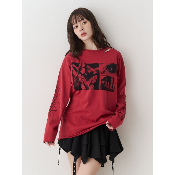 レッド | ダメージグランジロンT | jouetie