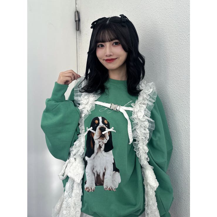 グリーン | DOGプリントプルオーバー | jouetie