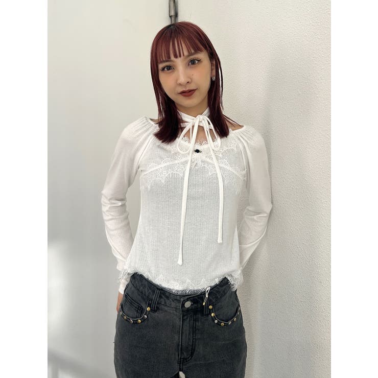 レースドッキングカットトップス | jouetie | 詳細画像1 