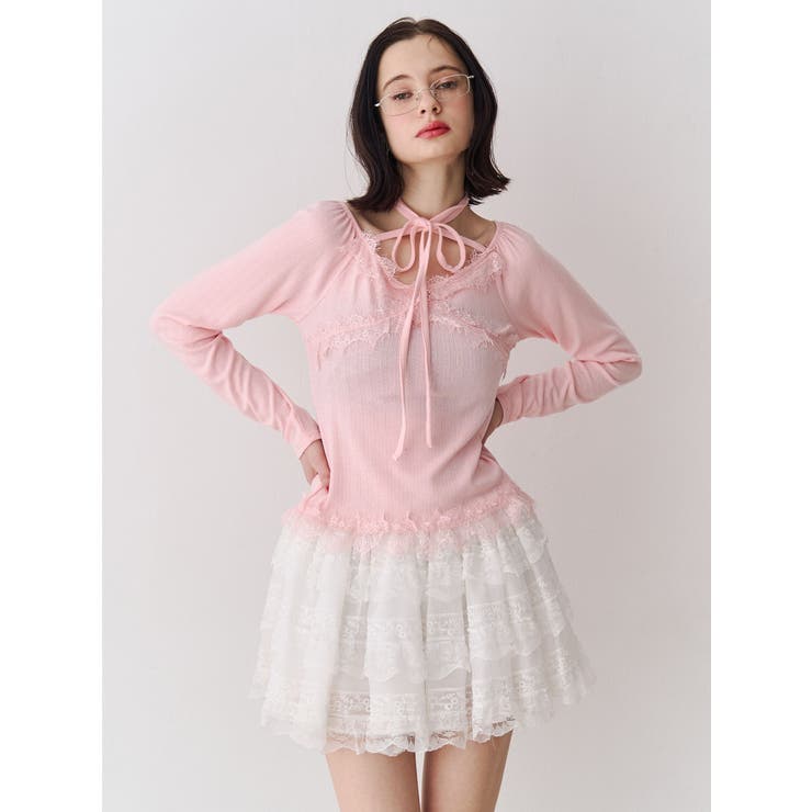 レースドッキングカットトップス | jouetie | 詳細画像11 