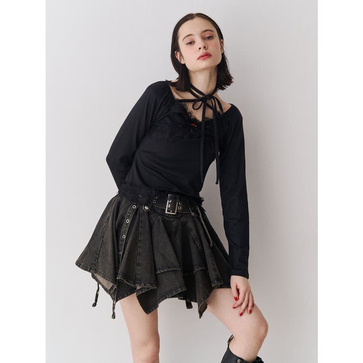 レースドッキングカットトップス | jouetie | 詳細画像15 