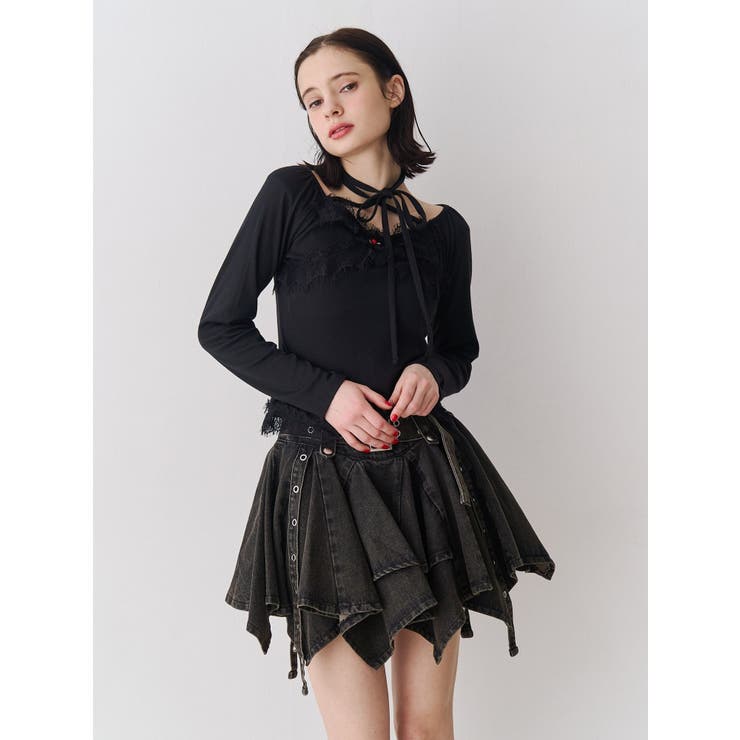 レースドッキングカットトップス | jouetie | 詳細画像16 