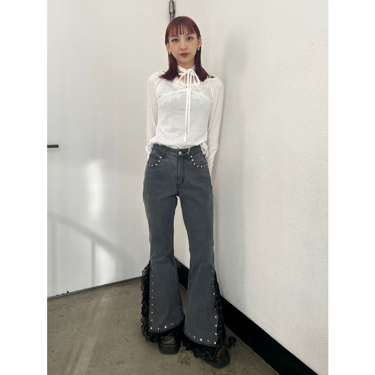 レースドッキングカットトップス | jouetie | 詳細画像24 