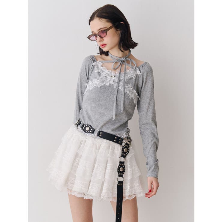 レースドッキングカットトップス | jouetie | 詳細画像3 