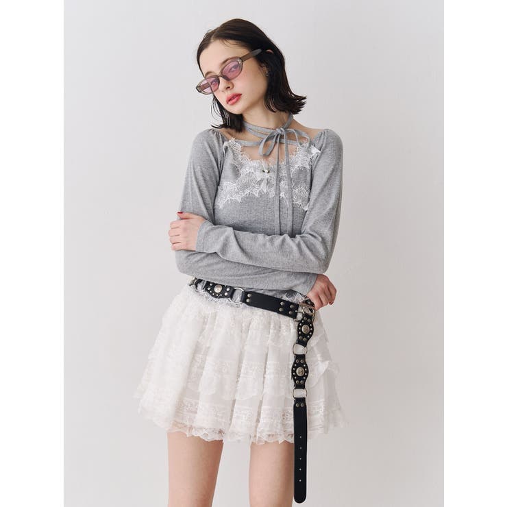 レースドッキングカットトップス | jouetie | 詳細画像5 