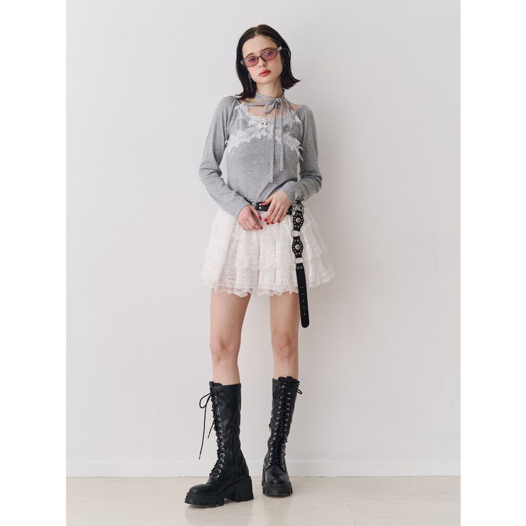 レースドッキングカットトップス | jouetie | 詳細画像6 